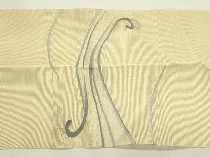 平和屋着物＊夏物　八寸名古屋帯　すくい織　籬文様　正絹　逸品　CABH5651rv