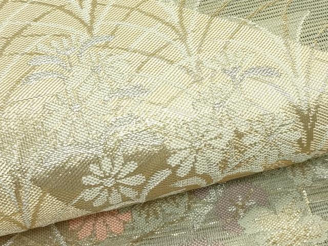 平和屋着物＊夏物 六通柄袋帯 草花文 金銀糸 正絹 逸品 未使用 CABH5656rv