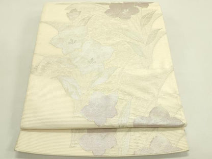 平和屋着物＊夏物 六通柄袋帯 桔梗 銀糸 正絹 逸品 CABH5657rv