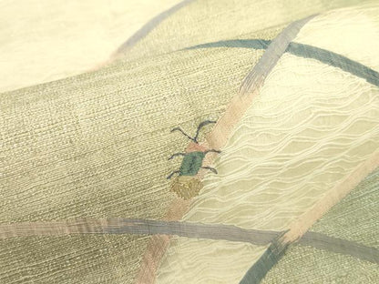 平和屋着物＊夏物 太鼓柄袋帯 すくい織 蛍 金糸 正絹 逸品 CABH5658rv