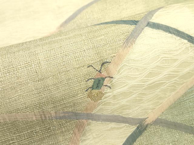 平和屋着物＊夏物 太鼓柄袋帯 すくい織 蛍 金糸 正絹 逸品 CABH5658rv