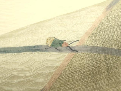 平和屋着物＊夏物 太鼓柄袋帯 すくい織 蛍 金糸 正絹 逸品 CABH5658rv