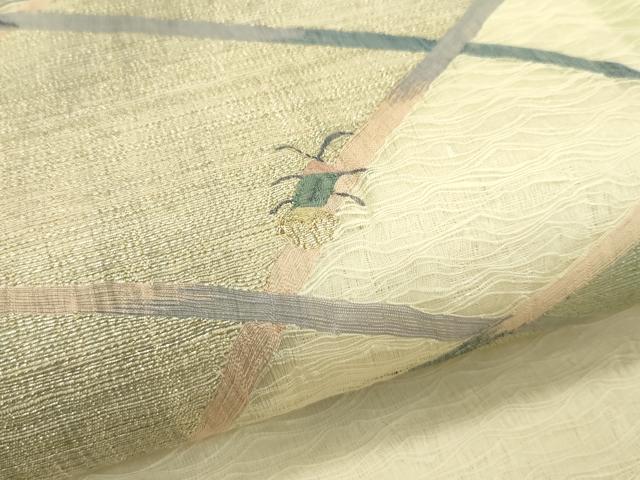 平和屋着物＊夏物 太鼓柄袋帯 すくい織 蛍 金糸 正絹 逸品 CABH5658rv