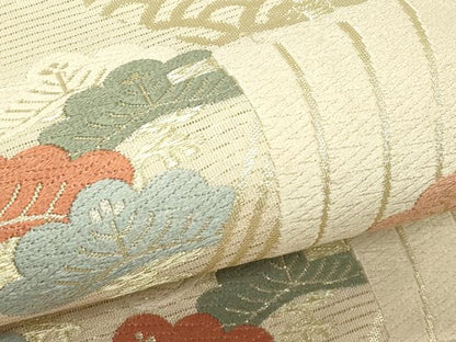 平和屋着物＊夏物 六通柄袋帯 唐織 帆掛け船 松 金糸 正絹 逸品 CABH5659rv