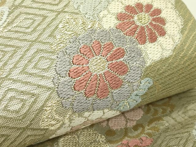 平和屋着物＊夏物 六通柄袋帯 唐織 草花文 金糸 正絹 逸品 CABH5660rv