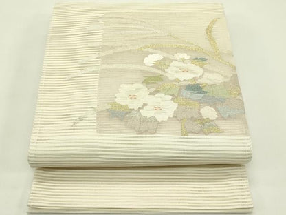 平和屋着物＊夏物 太鼓柄袋帯 絽綴れ 枝花文 金銀糸 正絹 逸品 CABH5674rv