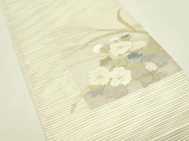 平和屋着物＊夏物 太鼓柄袋帯 絽綴れ 枝花文 金銀糸 正絹 逸品 CABH5674rv