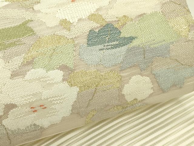平和屋着物＊夏物 太鼓柄袋帯 絽綴れ 枝花文 金銀糸 正絹 逸品 CABH5674rv