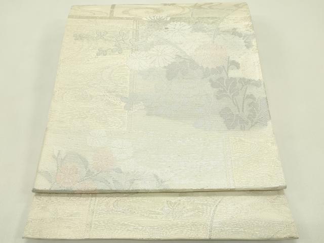 平和屋着物＊夏物 六通柄袋帯 秋草文 銀糸 正絹 逸品 CABH5676rv