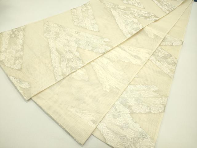 平和屋着物＊夏物 六通柄袋帯 唐織 吉祥花文 銀糸 正絹 逸品 CABH5677rv