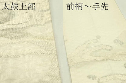 平和屋着物＊夏物 六通柄袋帯 立波文 銀糸 正絹 逸品 CABH5678rv