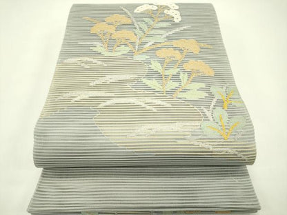 平和屋着物＊夏物 太鼓柄袋帯 絽綴れ 女郎花 金銀糸 正絹 逸品 CABH5679rv