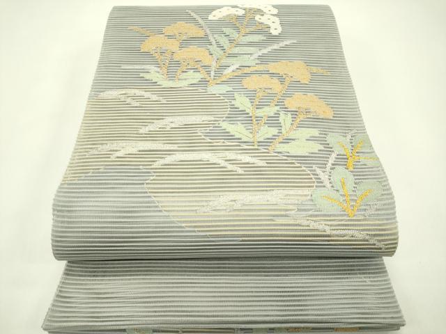 平和屋着物＊夏物 太鼓柄袋帯 絽綴れ 女郎花 金銀糸 正絹 逸品 CABH5679rv