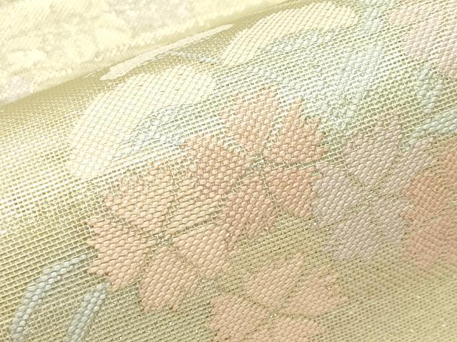 平和屋着物＊夏物 六通柄袋帯 秋草文 銀糸 正絹 逸品 CABH5681rv