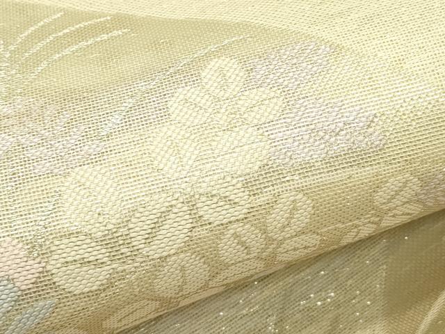 平和屋着物＊夏物 六通柄袋帯 秋草文 銀糸 正絹 逸品 CABH5681rv
