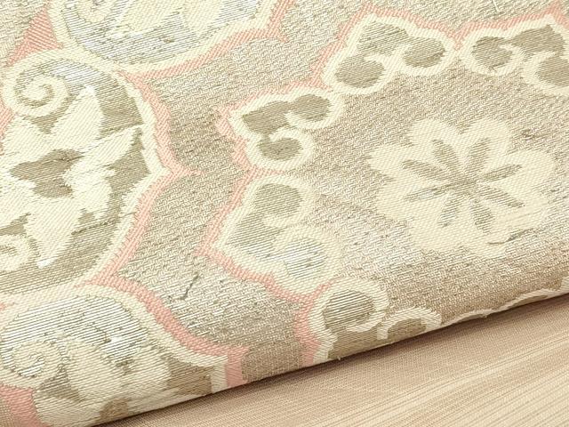 平和屋着物＊夏物　アンティーク　大正ロマン　丸帯　正倉院花文　銀糸　正絹　逸品　CABH5684rv