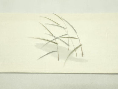 平和屋着物＊夏物　九寸名古屋帯　手描き　草木文　正絹　逸品　CABH5687rv