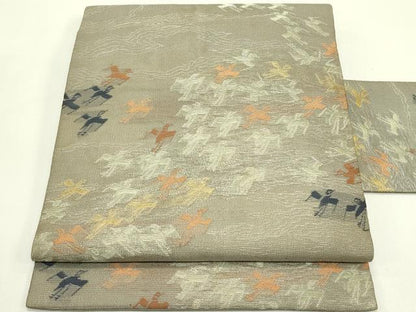 平和屋着物＊夏物　アンティーク　大正ロマン　九寸名古屋帯　飛蝶文　金銀糸　正絹　逸品　CABH5690rv