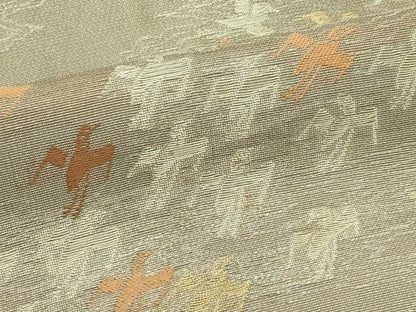 平和屋着物＊夏物　アンティーク　大正ロマン　九寸名古屋帯　飛蝶文　金銀糸　正絹　逸品　CABH5690rv