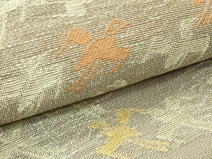平和屋着物＊夏物　アンティーク　大正ロマン　九寸名古屋帯　飛蝶文　金銀糸　正絹　逸品　CABH5690rv