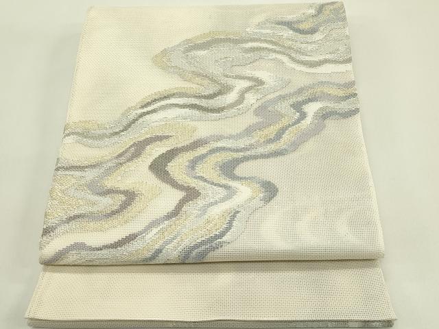 平和屋着物＊夏物 太鼓柄袋帯 流水文 金銀糸 正絹 逸品 CABH5696rv