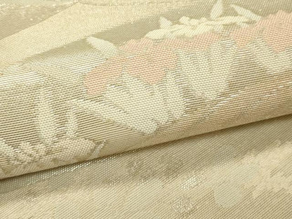 平和屋着物＊夏物 六通柄袋帯 地紙流水秋草文 銀糸 正絹 逸品 CABH5697rv