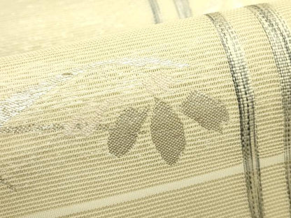 平和屋着物＊夏物 六通柄袋帯 草花間道 銀糸 正絹 逸品 CABH5698rv