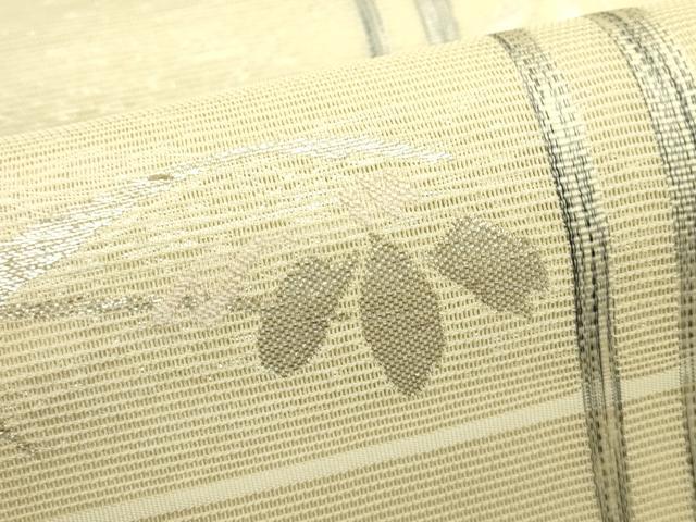 平和屋着物＊夏物 六通柄袋帯 草花間道 銀糸 正絹 逸品 CABH5698rv