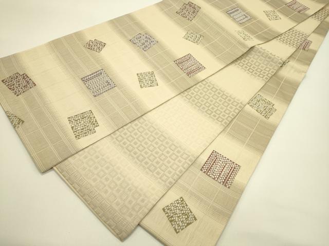 平和屋着物▽両面　全通柄袋帯　スリーシーズン　春夏秋　源氏香　正絹　逸品　CABH5700rv