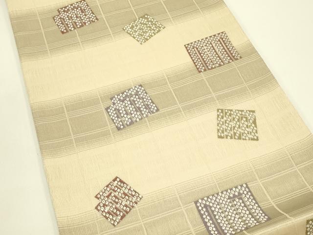 平和屋着物▽両面　全通柄袋帯　スリーシーズン　春夏秋　源氏香　正絹　逸品　CABH5700rv