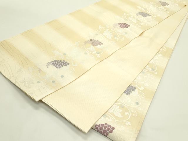 平和屋着物▽六通柄袋帯　スリーシーズン　春夏秋　唐織　葡萄唐草文　正絹　逸品　CABH5701rv