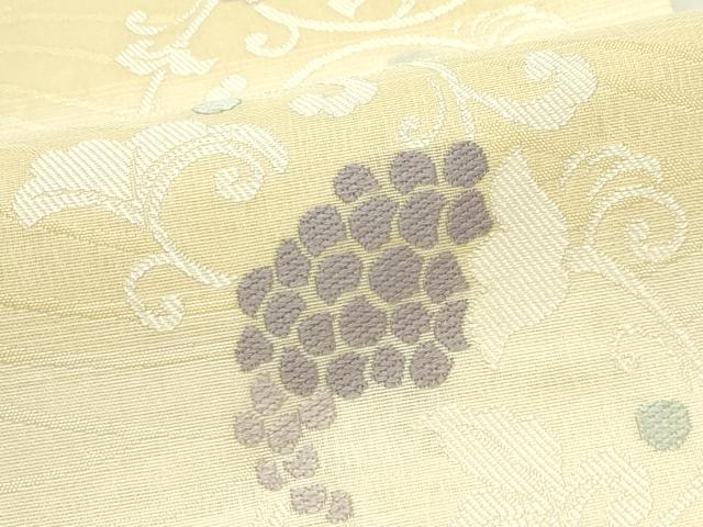 平和屋着物▽六通柄袋帯　スリーシーズン　春夏秋　唐織　葡萄唐草文　正絹　逸品　CABH5701rv