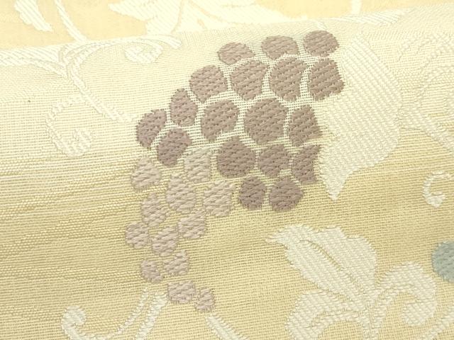 平和屋着物▽六通柄袋帯　スリーシーズン　春夏秋　唐織　葡萄唐草文　正絹　逸品　CABH5701rv