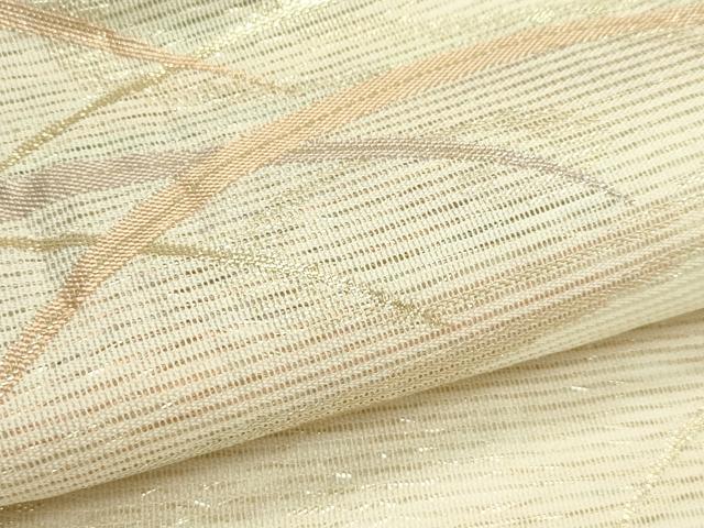 平和屋着物＊夏物　九寸名古屋帯　露芝文　金糸　正絹　逸品　CABH5708rv