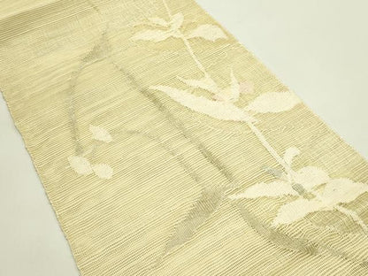 平和屋着物＊夏物　西陣　都謹製　八寸名古屋帯　草花文　証紙付き　正絹　逸品　CABH5711rv