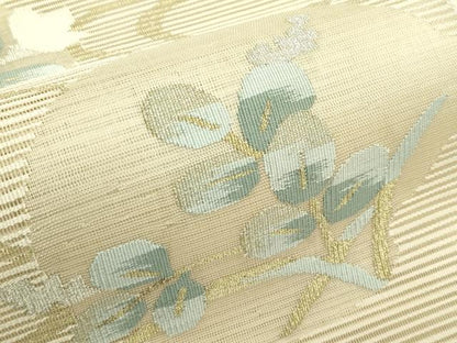 平和屋着物＊夏物　八寸名古屋帯　絽綴れ　桔梗萩丸文　金銀糸　正絹　逸品　CABH5713rv