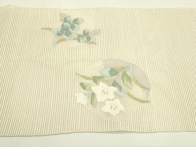 平和屋着物＊夏物　八寸名古屋帯　絽綴れ　桔梗萩丸文　金銀糸　正絹　逸品　CABH5713rv