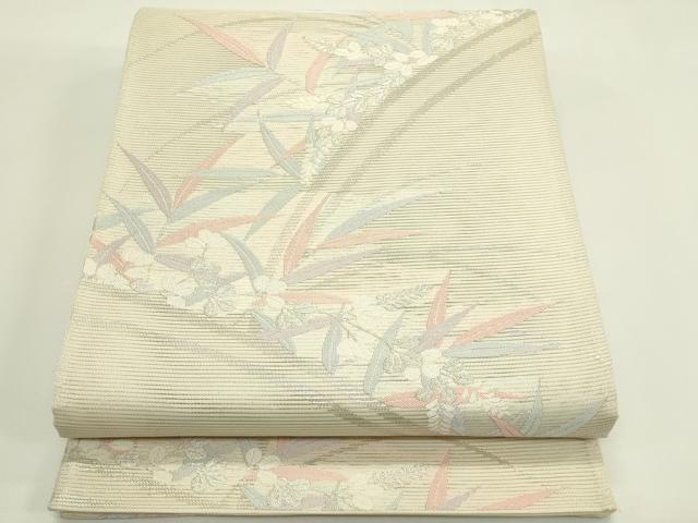 平和屋着物＊夏物　六通柄袋帯　萩　銀糸　正絹　逸品　未使用　CABH5716rv