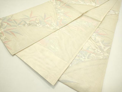 平和屋着物＊夏物　六通柄袋帯　萩　銀糸　正絹　逸品　未使用　CABH5716rv