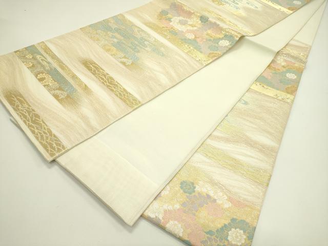 平和屋着物＊夏物　六通柄袋帯　霞に納経文様　金銀糸　正絹　逸品　CABH5717rv