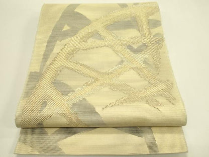 平和屋着物＊夏物　六通柄袋帯　籬文様　金糸　正絹　逸品　CABH5719rv