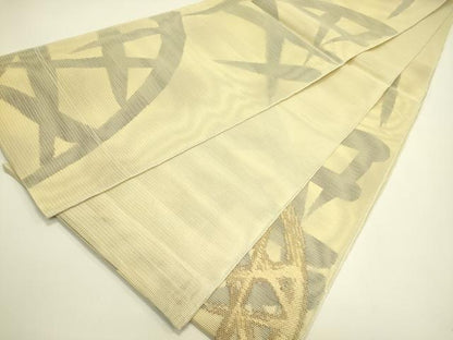 平和屋着物＊夏物　六通柄袋帯　籬文様　金糸　正絹　逸品　CABH5719rv