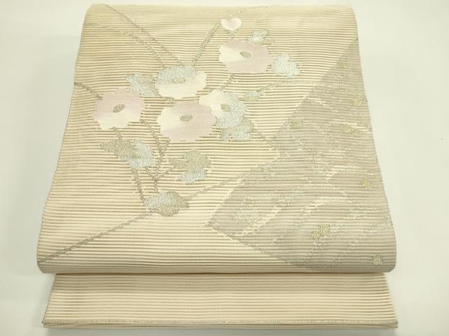 平和屋着物＊夏物 太鼓柄袋帯 絽綴れ 立波枝花文 金銀糸 正絹 逸品 CABH5721rv