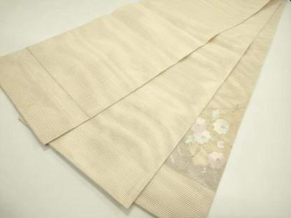 平和屋着物＊夏物 太鼓柄袋帯 絽綴れ 立波枝花文 金銀糸 正絹 逸品 CABH5721rv