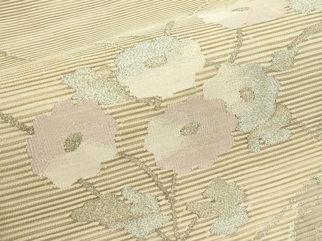 平和屋着物＊夏物 太鼓柄袋帯 絽綴れ 立波枝花文 金銀糸 正絹 逸品 CABH5721rv