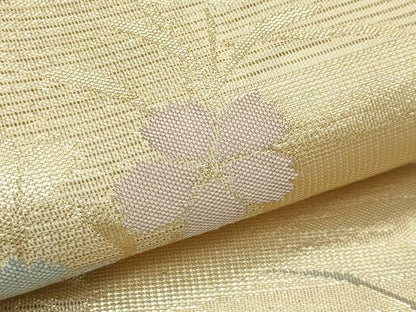 平和屋着物＊夏物　六通柄袋帯　秋草文　金糸　正絹　逸品　CABH5723rv