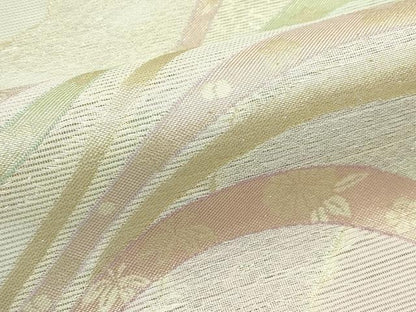 平和屋着物＊夏物 六通柄袋帯 草花文 金糸 正絹 逸品 CABH5724rv