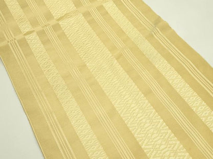 平和屋着物＊夏物　本場筑前博多織　八寸名古屋帯　紗献上　卵色　正絹　逸品　CABH5729rv
