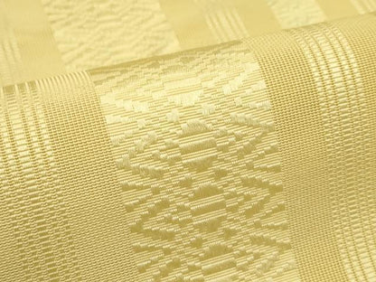 平和屋着物＊夏物　本場筑前博多織　八寸名古屋帯　紗献上　卵色　正絹　逸品　CABH5729rv