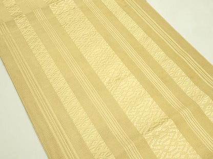 平和屋着物＊夏物　本場筑前博多織　八寸名古屋帯　紗献上　榛色　正絹　逸品　CABH5731rv
